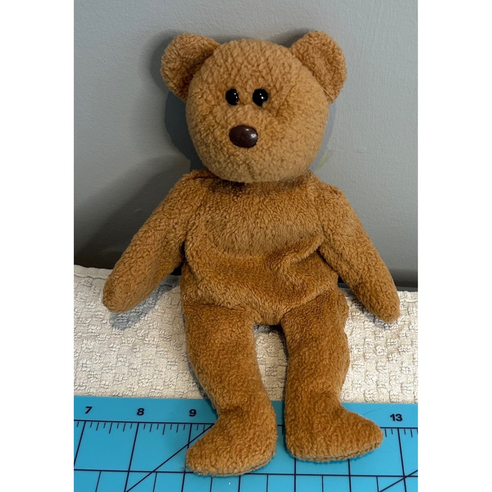 Ty Beanie Baby‎ Curly the Bear Brown Plush Stuffed Animal Vintage